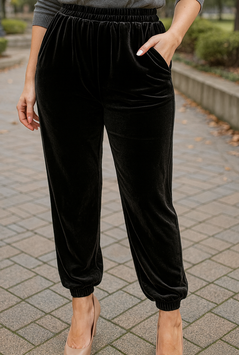 Black Velvet Joggers RTS