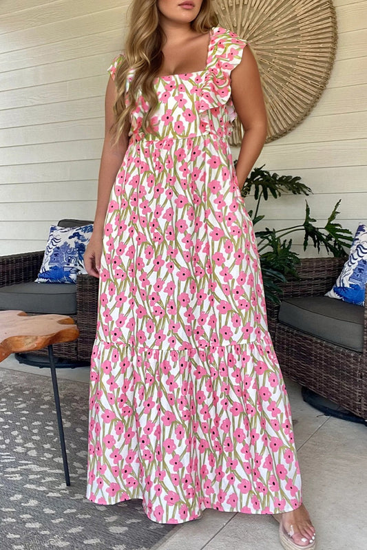 Pink Floral Plus Size Maxi RTS